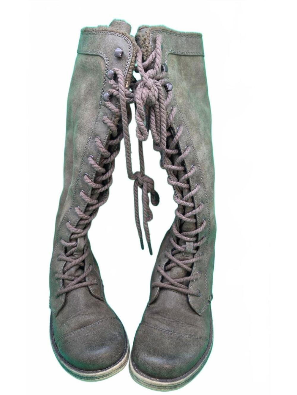 Roxy Breckenridge Women's Tall Lace Up Boots Brown Faux Fur Lined Size 9